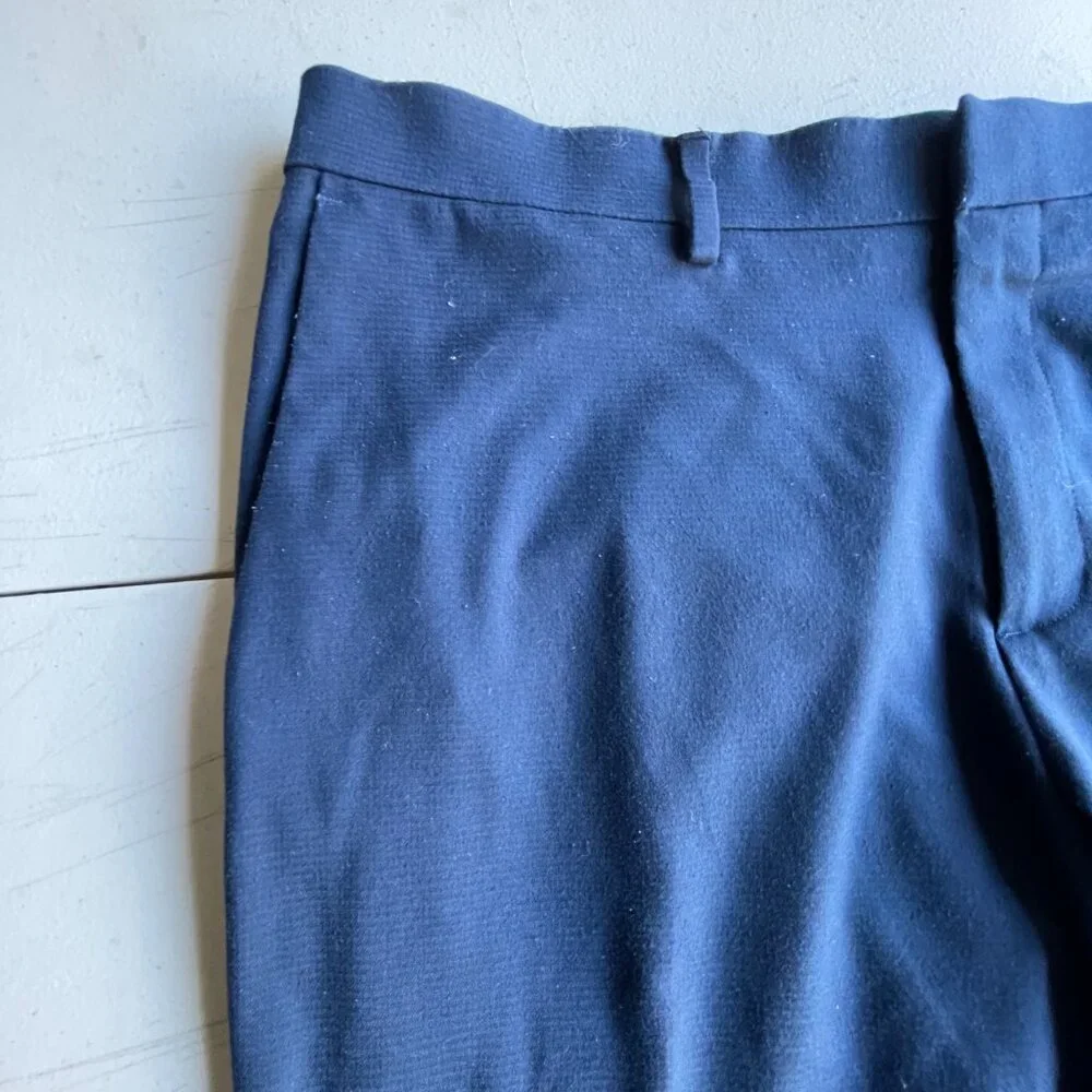 Haggar H26 Premium Stretch Tailored Fit Trousers Navy 38x29 (Tag 30) Old Money